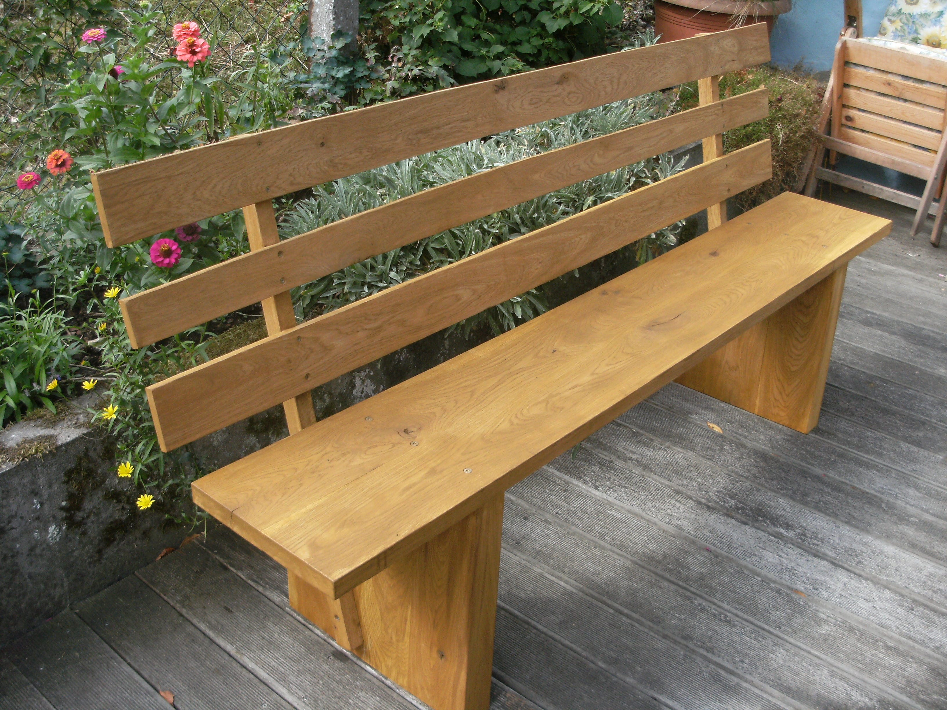 Gartenbank aus Eichenholz Gartenbank Eiche massiv